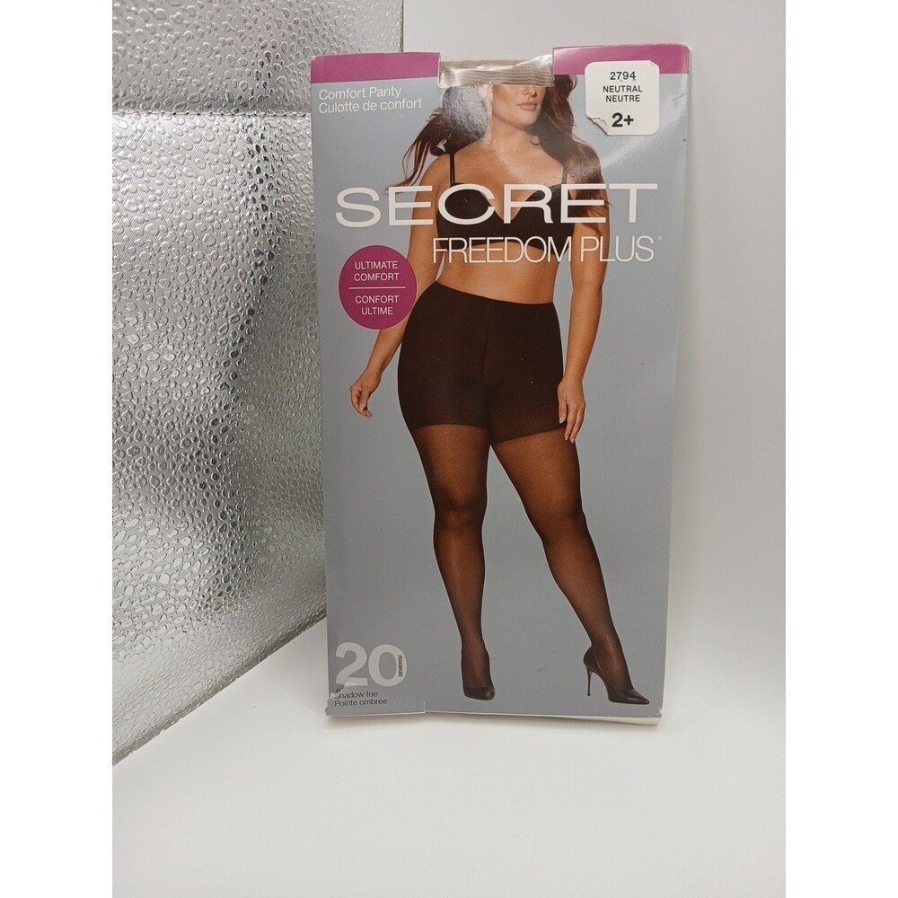 Secret Freedom Plus Comfort Pantyhose Hosiery Sheer Tights Neutral Beige 2+
